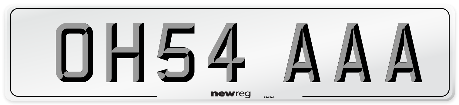 OH54 AAA Number Plate from New Reg
